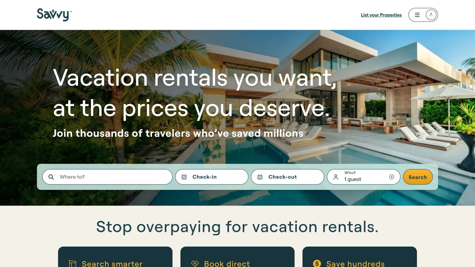 Savvy.com homepage